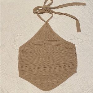 GUESS Tan Knit Halter Top